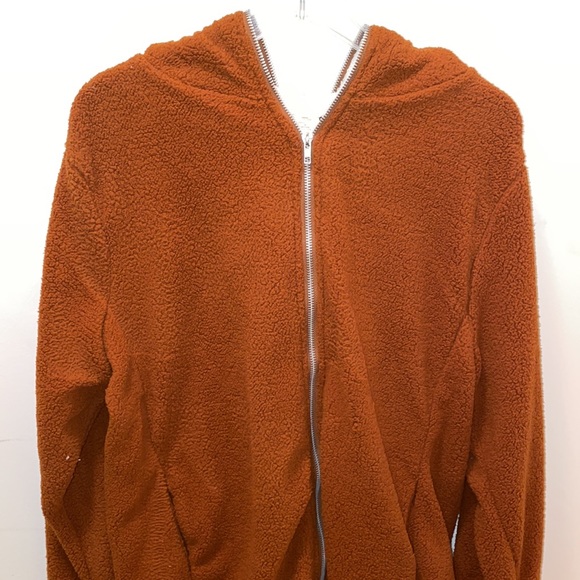 NWT Forgotten Grace by Nordstrom Faux Shearling Hooded Zip Front Cardigan Jacket - Picture 4 of 7